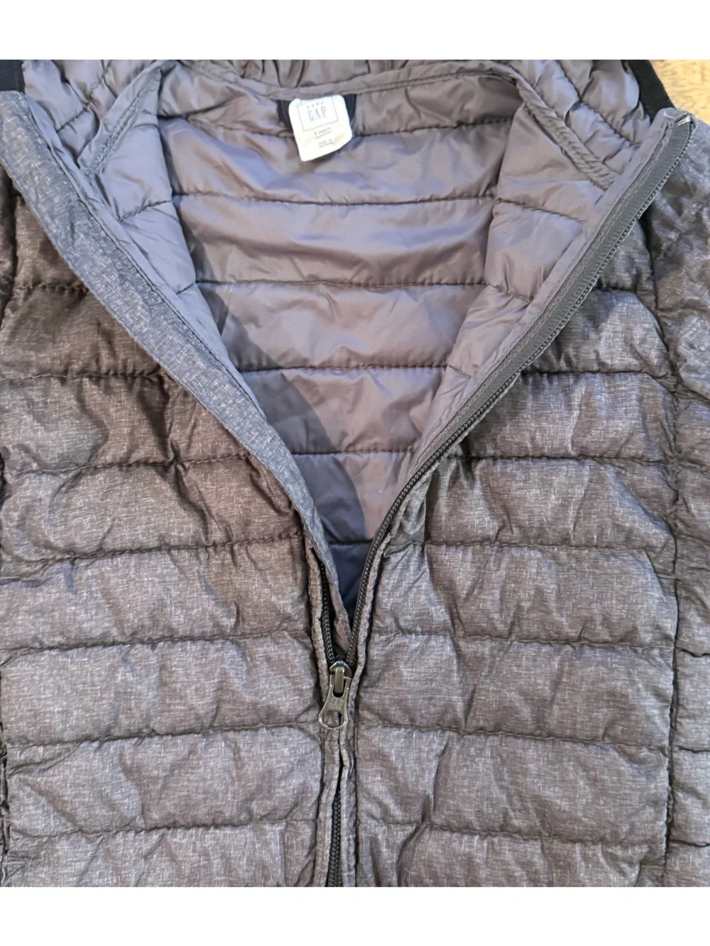 GAP Kids 2T Primaloft Hooded Puffer Jacket Gray Lightweight Winter Coat Toddler